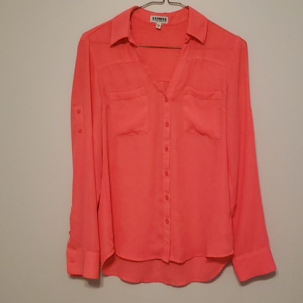Express Pink Sheer Blouse Size XS